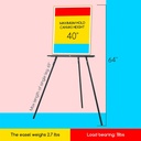 Easel, 64" (162 cm) Display Floor, Black