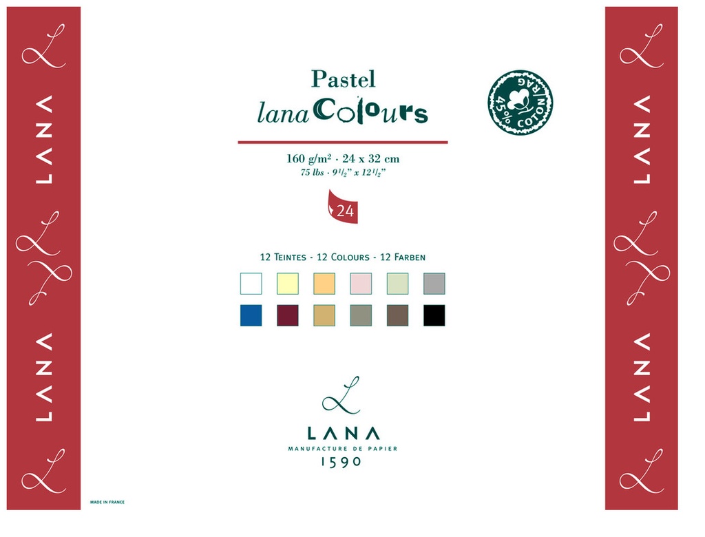 LANA, Colours Paper, 160 gsm - 45% cotton rag