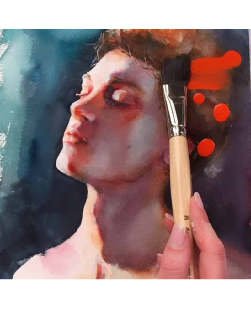 Da Vinci, 991 PETIT GRIS MIX Water colour brush flat